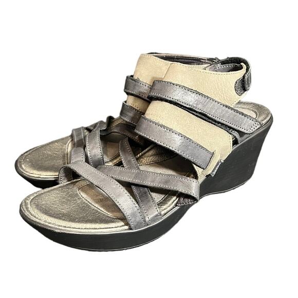 NAOT Platform Wedge Sandals‎ 40 US 9-9.5 Prestige Leather Strappy Shoes - Picture 1 of 6